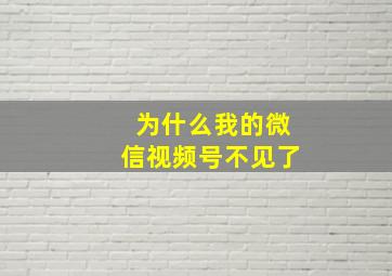 为什么我的微信视频号不见了