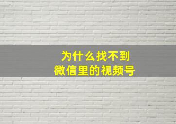 为什么找不到微信里的视频号