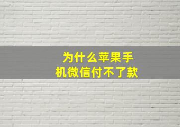 为什么苹果手机微信付不了款