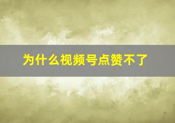 为什么视频号点赞不了