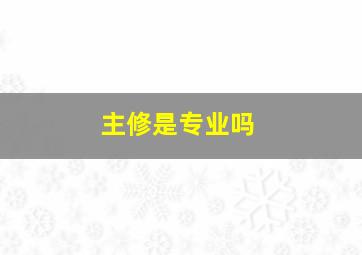 主修是专业吗