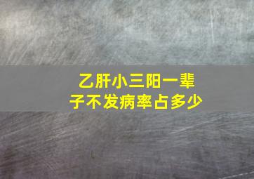 乙肝小三阳一辈子不发病率占多少