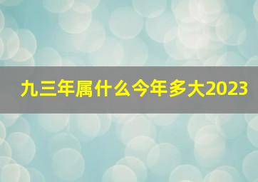 九三年属什么今年多大2023