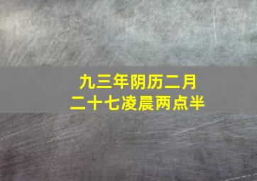 九三年阴历二月二十七凌晨两点半