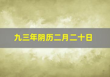 九三年阴历二月二十日