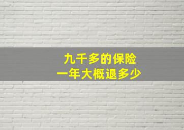 九千多的保险一年大概退多少