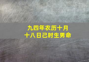 九四年农历十月十八日己时生男命