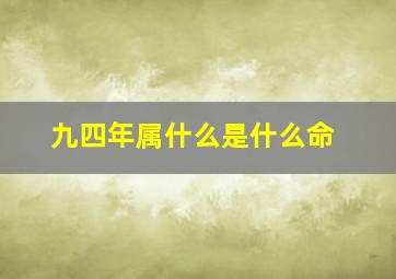 九四年属什么是什么命