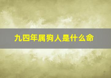 九四年属狗人是什么命