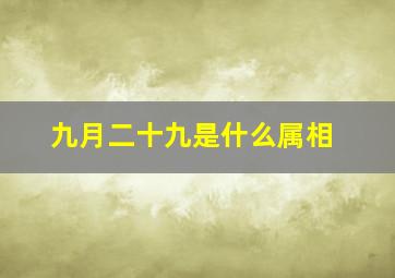 九月二十九是什么属相