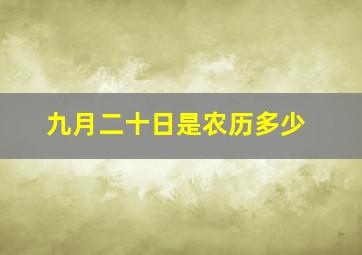 九月二十日是农历多少