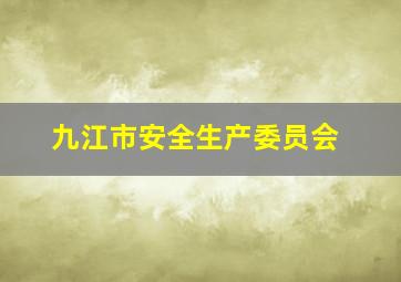 九江市安全生产委员会