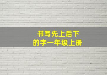 书写先上后下的字一年级上册