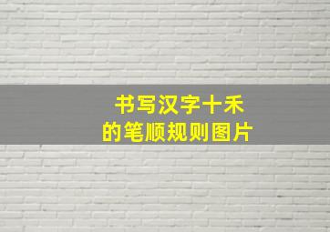 书写汉字十禾的笔顺规则图片