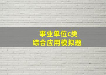 事业单位c类综合应用模拟题