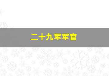 二十九军军官