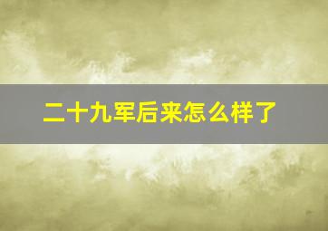 二十九军后来怎么样了