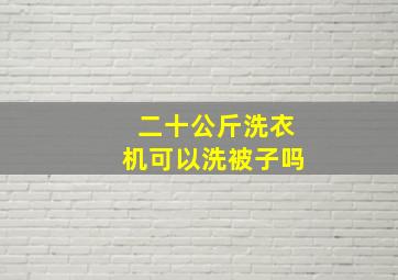 二十公斤洗衣机可以洗被子吗