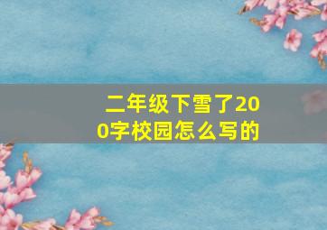 二年级下雪了200字校园怎么写的