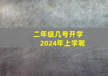 二年级几号开学2024年上学呢