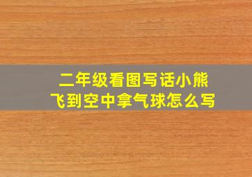 二年级看图写话小熊飞到空中拿气球怎么写