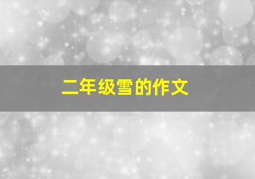 二年级雪的作文