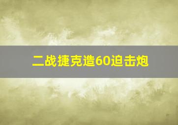 二战捷克造60迫击炮