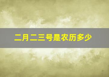 二月二三号是农历多少