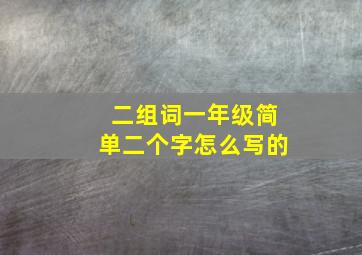 二组词一年级简单二个字怎么写的