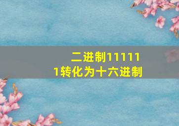 二进制111111转化为十六进制