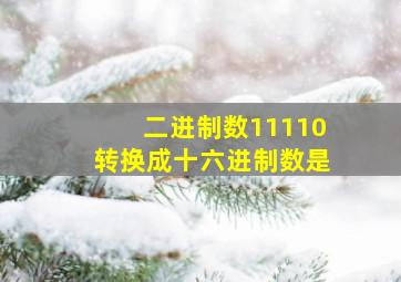 二进制数11110转换成十六进制数是