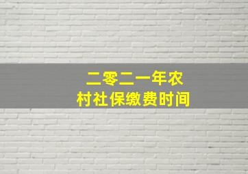 二零二一年农村社保缴费时间