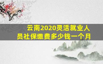 云南2020灵活就业人员社保缴费多少钱一个月