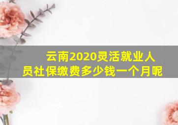 云南2020灵活就业人员社保缴费多少钱一个月呢