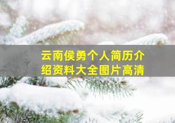 云南侯勇个人简历介绍资料大全图片高清