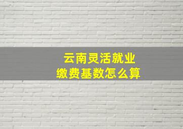 云南灵活就业缴费基数怎么算