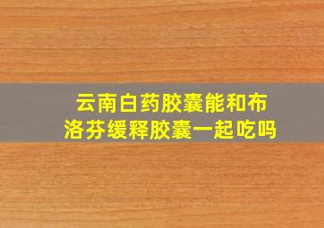 云南白药胶囊能和布洛芬缓释胶囊一起吃吗