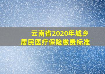 云南省2020年城乡居民医疗保险缴费标准