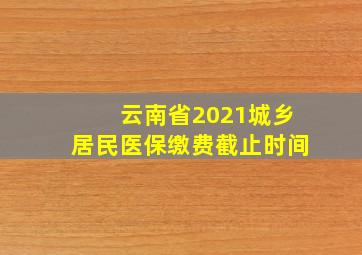 云南省2021城乡居民医保缴费截止时间