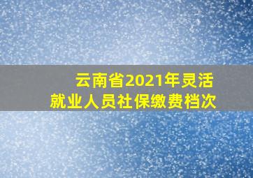 云南省2021年灵活就业人员社保缴费档次