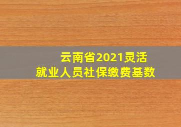 云南省2021灵活就业人员社保缴费基数