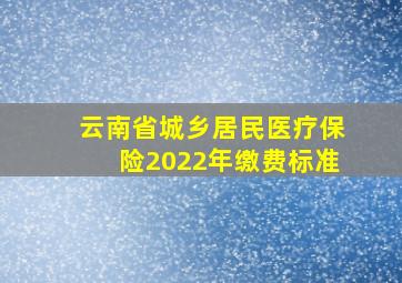 云南省城乡居民医疗保险2022年缴费标准