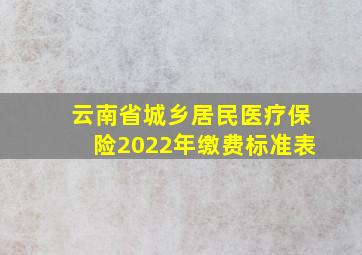 云南省城乡居民医疗保险2022年缴费标准表