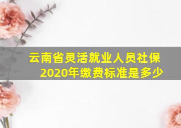 云南省灵活就业人员社保2020年缴费标准是多少