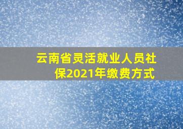 云南省灵活就业人员社保2021年缴费方式