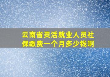 云南省灵活就业人员社保缴费一个月多少钱啊