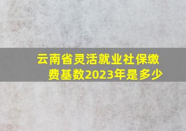 云南省灵活就业社保缴费基数2023年是多少