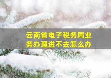 云南省电子税务局业务办理进不去怎么办