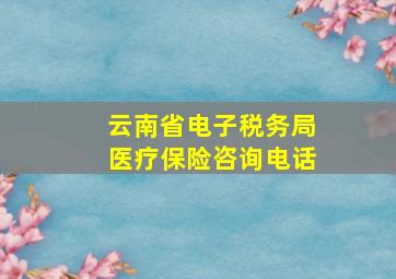 云南省电子税务局医疗保险咨询电话