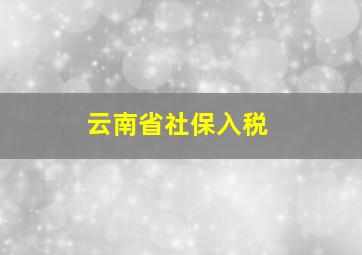 云南省社保入税